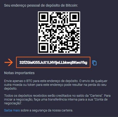 PrimeXBT endereço para deposito