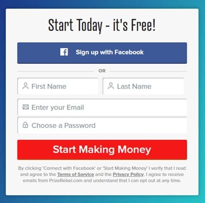 PrizeRebel Cadastro