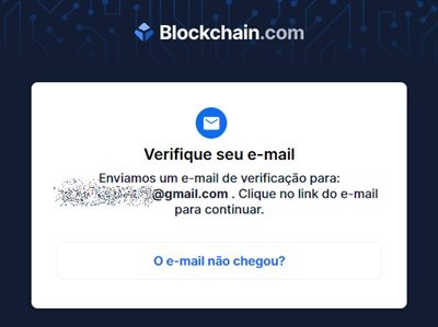  Carteira BlockChain confirmar conta