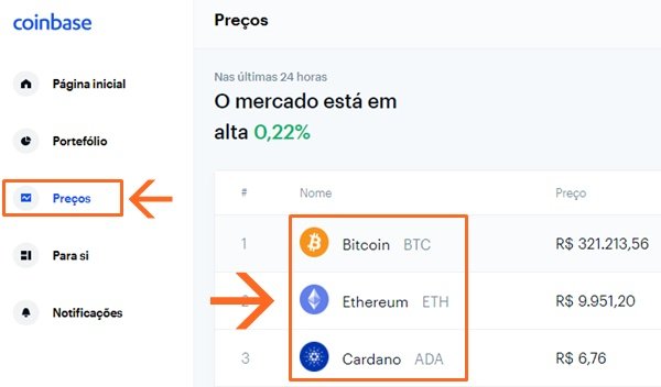 Coinbase receber depositar