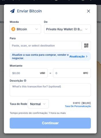 enviar bitcoin e outras criptomoedas