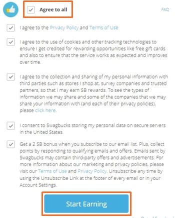 SwagBucks cadastro 2