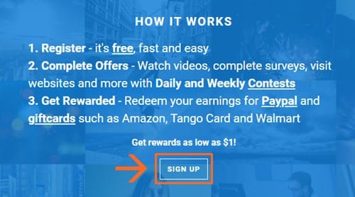 Keep Rewarding sign up