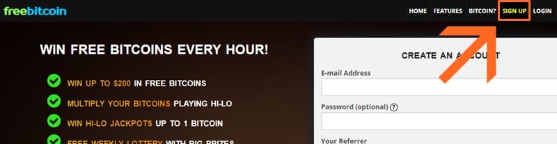 FreeBitcoin cadastro
