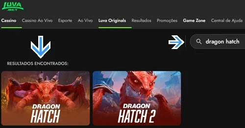 localize o jogo dentro do cassino