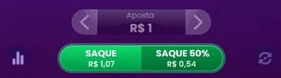 opções de saque dentro do jogo do astronauta