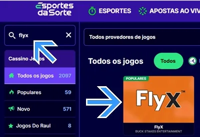 Localize o jogo dentro do cassino