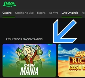 Localize o jogo dentro do cassino