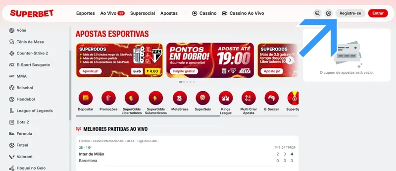 Crie sua conta em uma casa de apostas confiavel