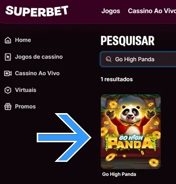 Localize o jogo dentro do cassino