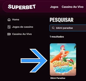 Localize o jogo dentro do cassino