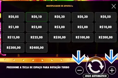 Defina o valor que deseja apostar por rodada