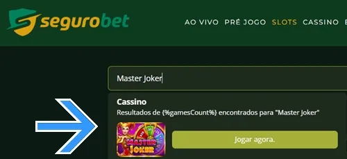Localize o jogo dentro do cassino