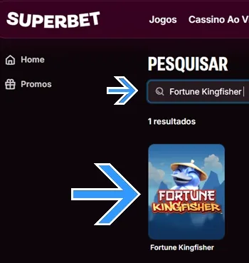 Localize o jogo dentro do cassino