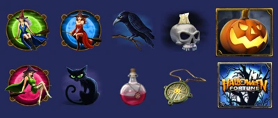 Simbolos e pagamentos do Halloween Fortune