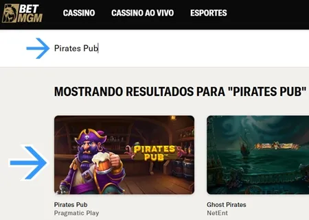 Localize o jogo dentro do cassino