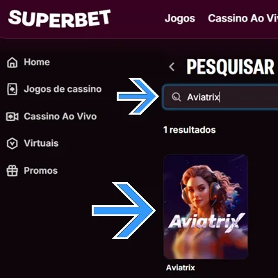 Localize o jogo dentro do cassino