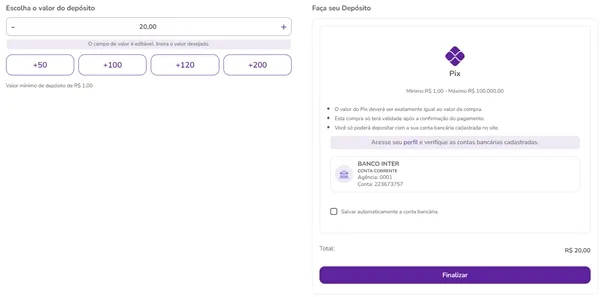 Faça o seu primeiro depósito na Betsul