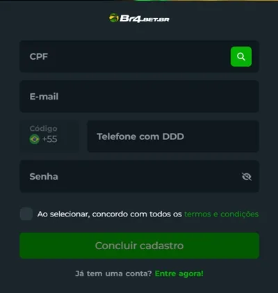 Preencha o formulário de cadastro