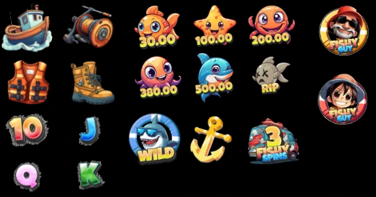 Fishy Guy simbolos e pagamentos