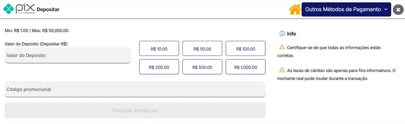 Faça o seu primeiro depósito na Hiperbet