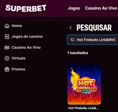 Localize o jogo dentro do cassino