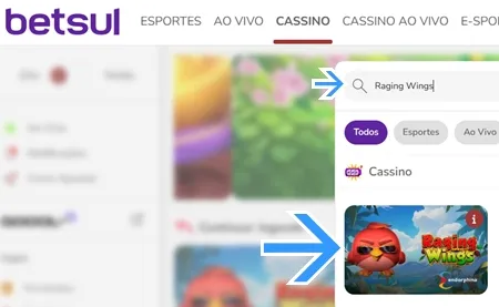 Localize o jogo dentro do cassino