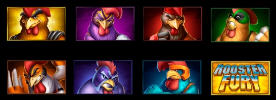 Rooster Fury simbolos e pagamentos