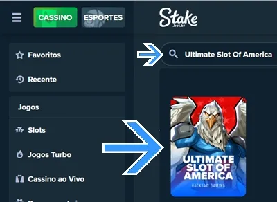 Localize o jogo dentro do cassino