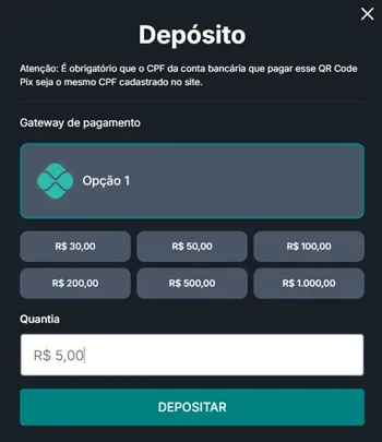 Faça o seu primeiro depósito na Upbet