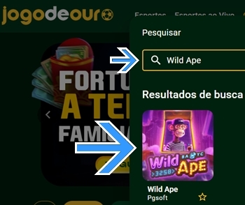 Localize o jogo dentro do cassino